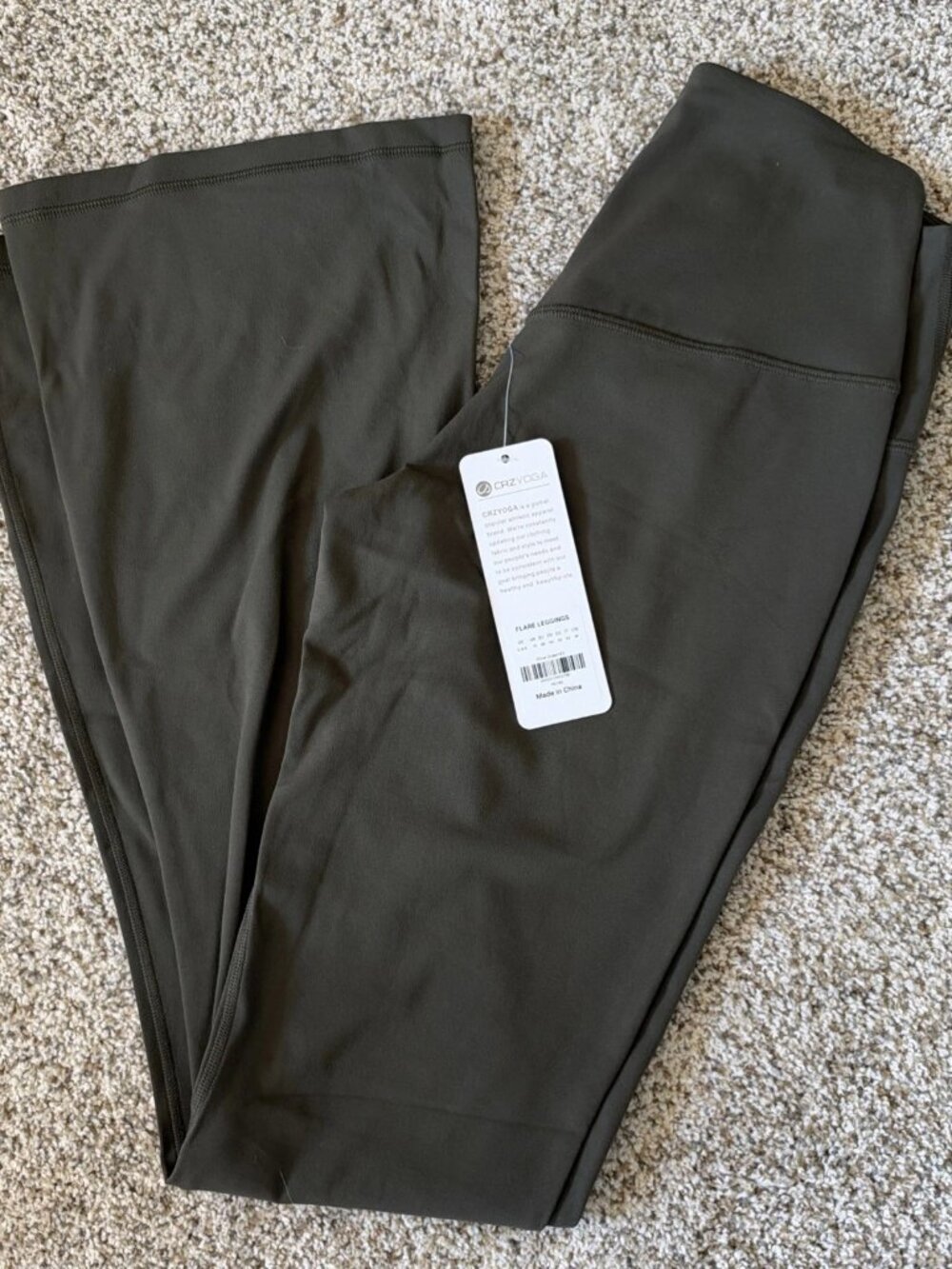 CRZ YOGA Butterluxe Olive Green High Rise Ankle Yoga Leggings Womens Size S